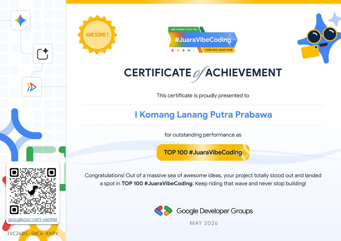 Sertifikat Juara Vibe Coding